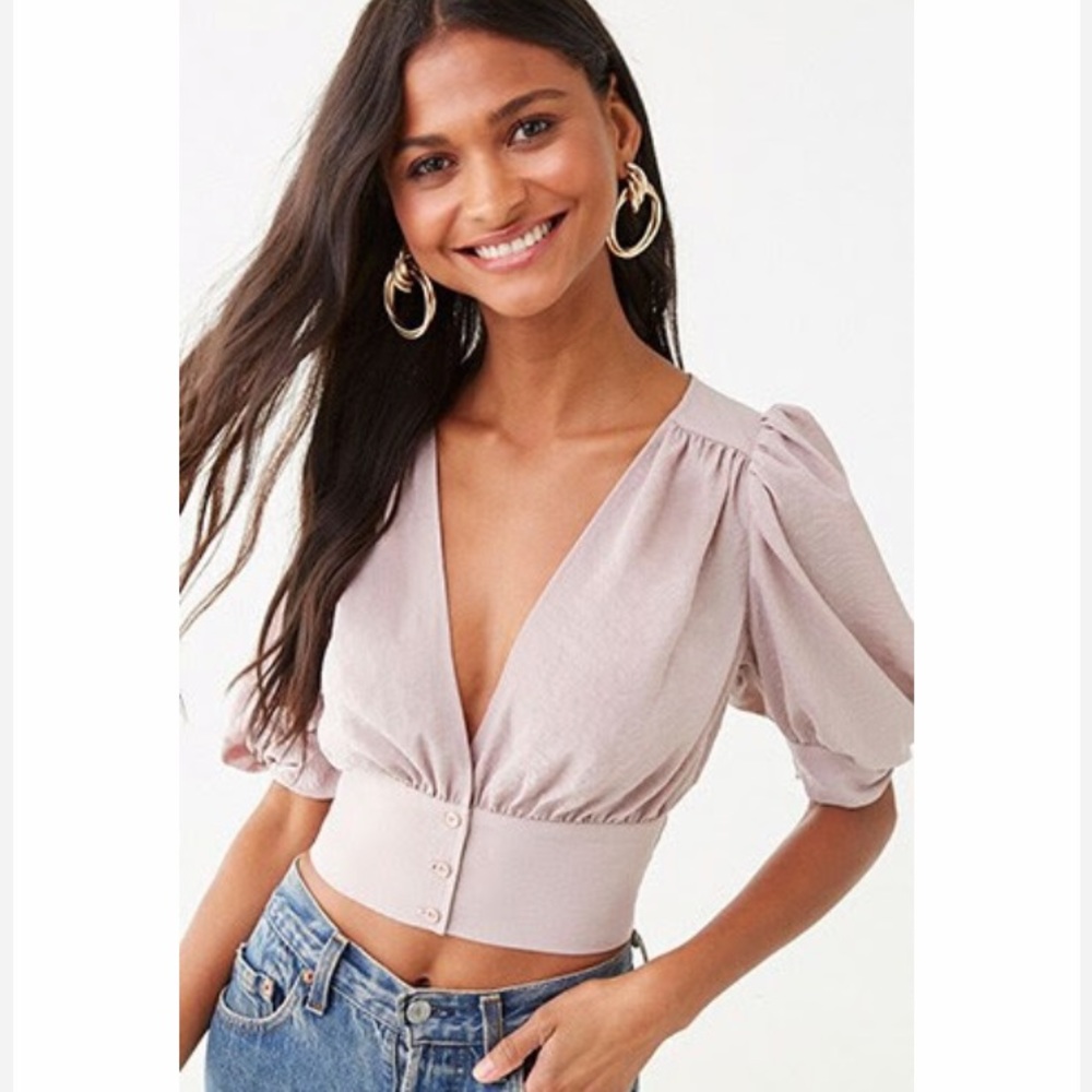 NWOT Dusty Lavender Crop Top
